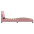 Estructura de cama con luces LED terciopelo rosa 80x200