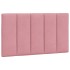 Estructura de cama con luces LED terciopelo rosa 80x200