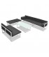 Set de muebles de jardín 5 piezas textilene aluminio negro, Modelo Zoraida