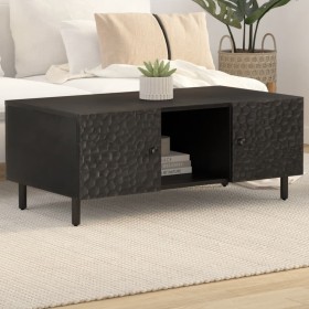 Mesa de centro madera maciza de mango negra 100x54x40