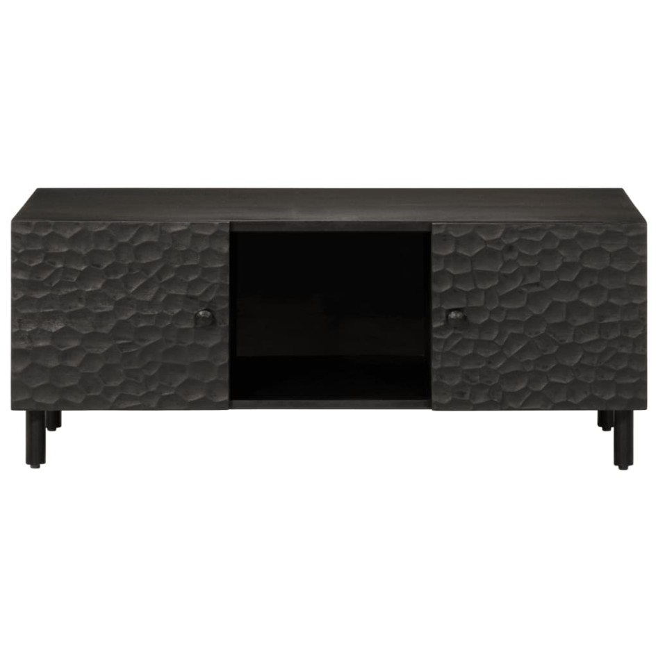 Mesa de centro madera maciza de mango negra 100x54x40