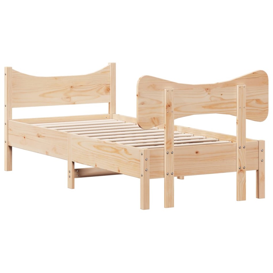 Estructura de cama con cabecero madera maciza pino 100x200