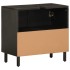 Armario de lavabo de baño madera maciza mango negro 62x33x58