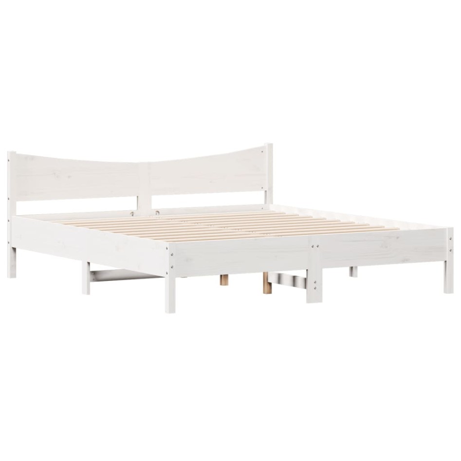 Estructura de cama con cabecero madera de pino blanco