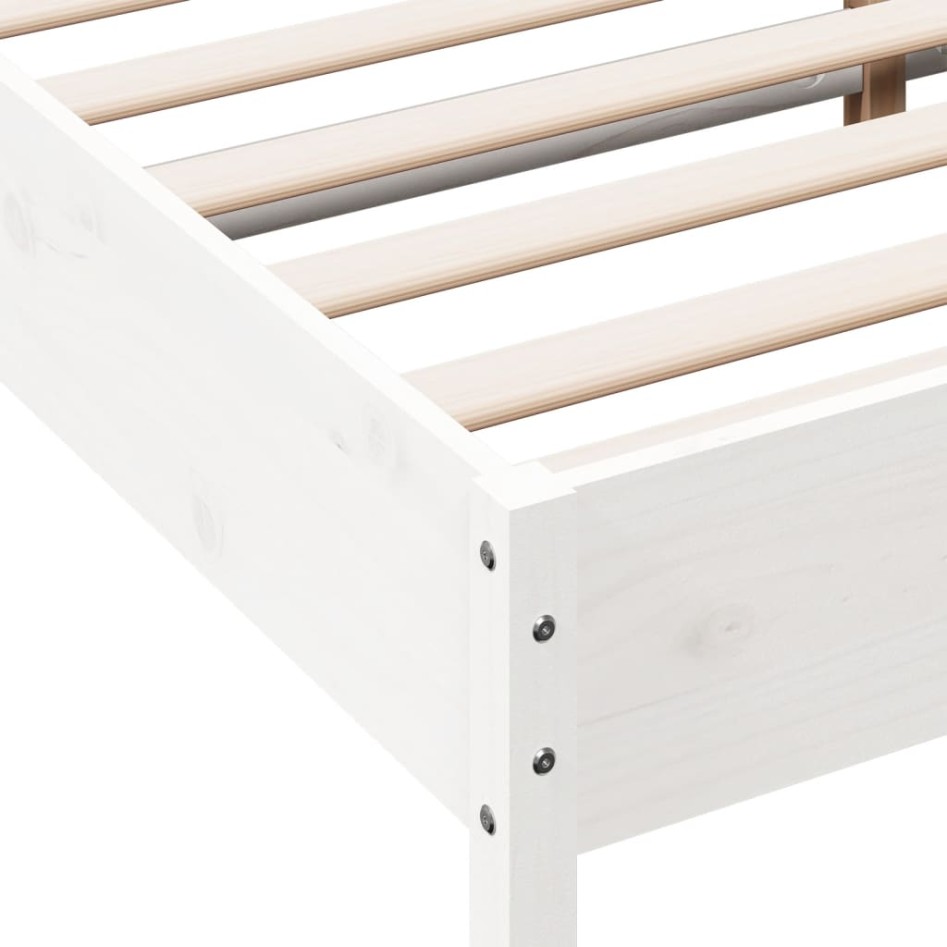 Estructura de cama con cabecero madera de pino blanco