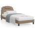 Estructura de cama con LED cuero sintético capuchino 90x190