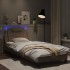 Estructura de cama con LED cuero sintético capuchino 90x190