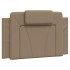 Estructura de cama con LED cuero sintético capuchino 90x190