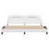 Estructura cama con luces LED cuero sintético blanco 200x200