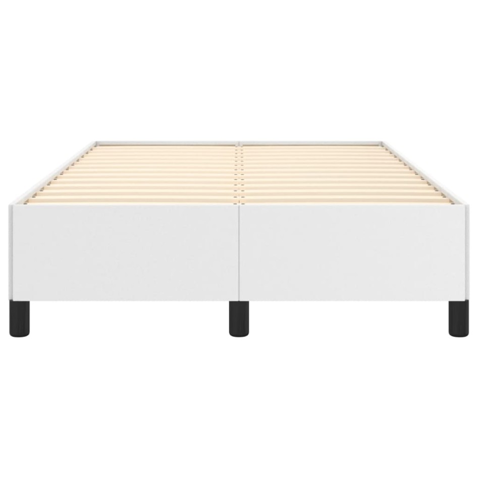 Estructura de cama cuero sintético blanco 120x190