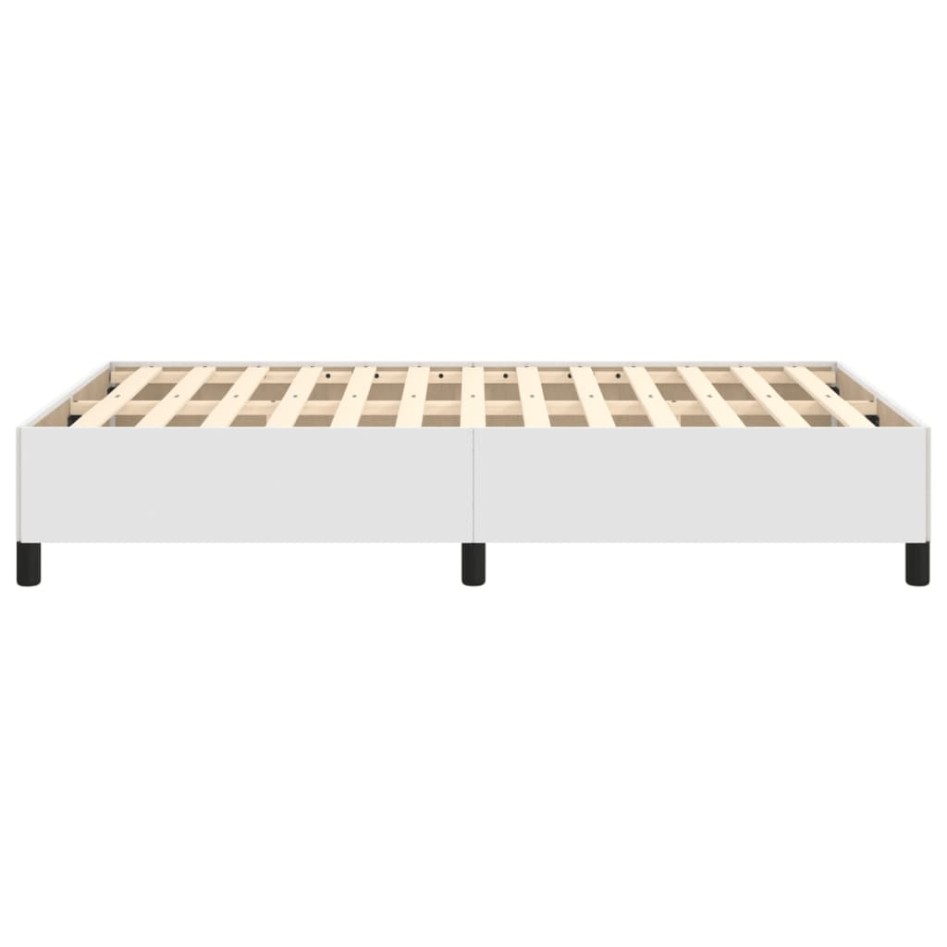 Estructura de cama cuero sintético blanco 120x190