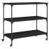 Carrito de cocina madera de ingeniería negro 102x50x95