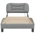 Estructura de cama con luces LED tela gris claro 80x200