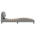 Estructura de cama con luces LED tela gris claro 80x200