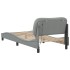 Estructura de cama con luces LED tela gris claro 80x200