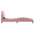 Estructura de cama con cabecero de terciopelo rosa 80x200