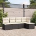 Set de muebles de jardín 5 pzas y cojines ratán sintético
