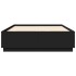 Estructura cama con luces LED madera ingeniería negro