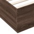 Estructura cama con luces LED madera marrón roble 160x200