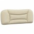 Estructura de cama con luces LED tela crema 100x200