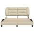 Estructura de cama con luces LED tela crema 120x200
