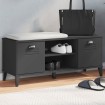 Banco zapatero VIKEN madera maciza de pino negro 106x35x45 cm