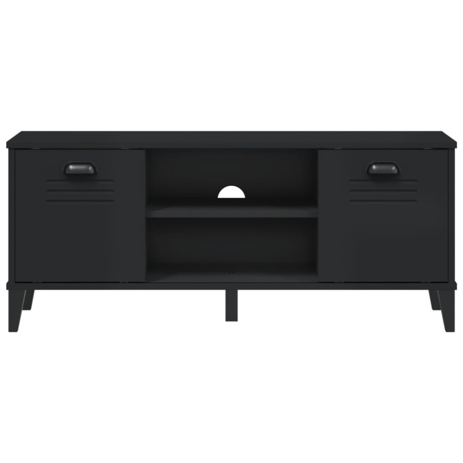 Banco zapatero VIKEN madera maciza de pino negro 106x35x45