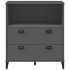 Librería VIKEN madera maciza de pino gris antracita 80x40x90