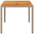 Mesa de jardín ratán PE y madera acacia beige 150x90x75