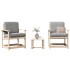 Juego de muebles de jardín 3 piezas madera maciza de