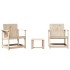 Juego de muebles de jardín 3 piezas madera maciza de