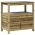 Mesa plantación con estantes madera impregnada 82,5x45x81