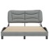 Estructura de cama con luces LED tela gris claro 140x200