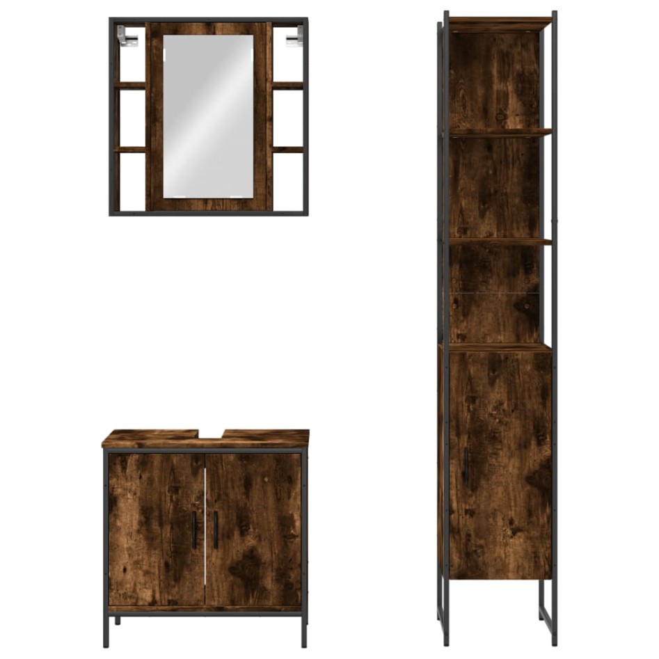 Set de muebles baño 3 pzas madera contrachapada roble
