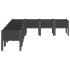 Jardinera con patas PP negro 200x160x42