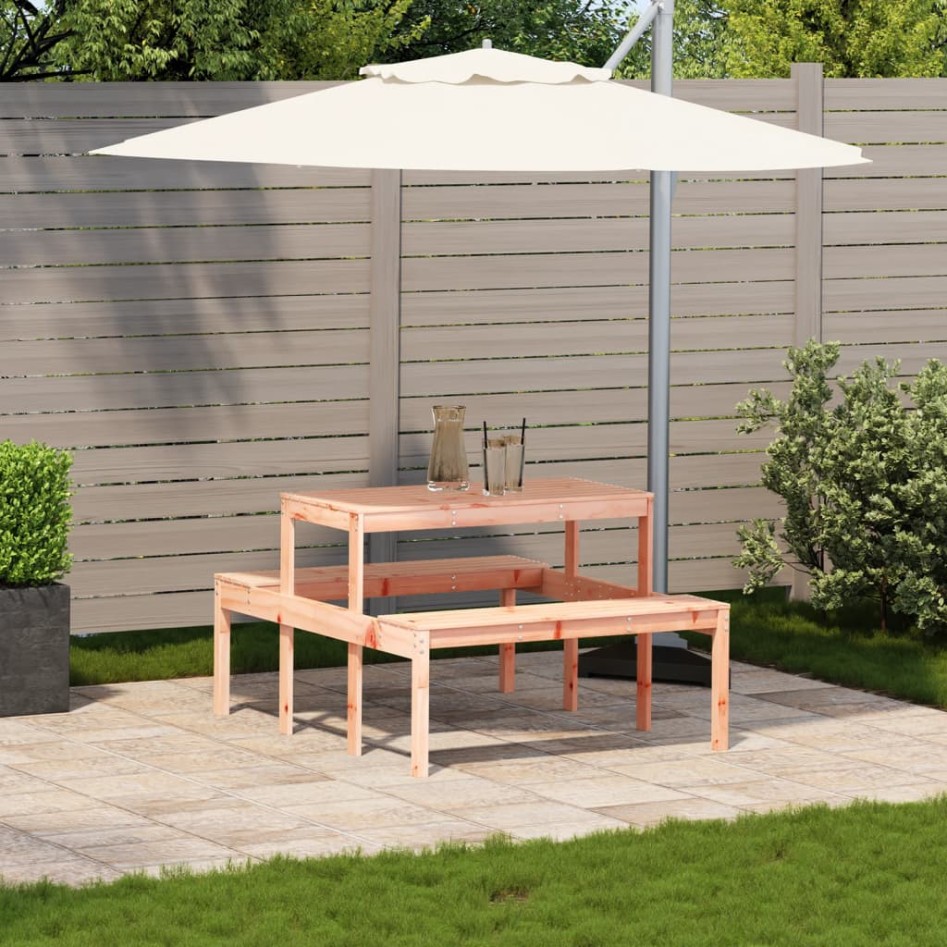 Mesa de pícnic madera maciza Douglas 110x134x75