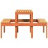 Mesa de pícnic madera maciza de pino marrón cera 110x134x75