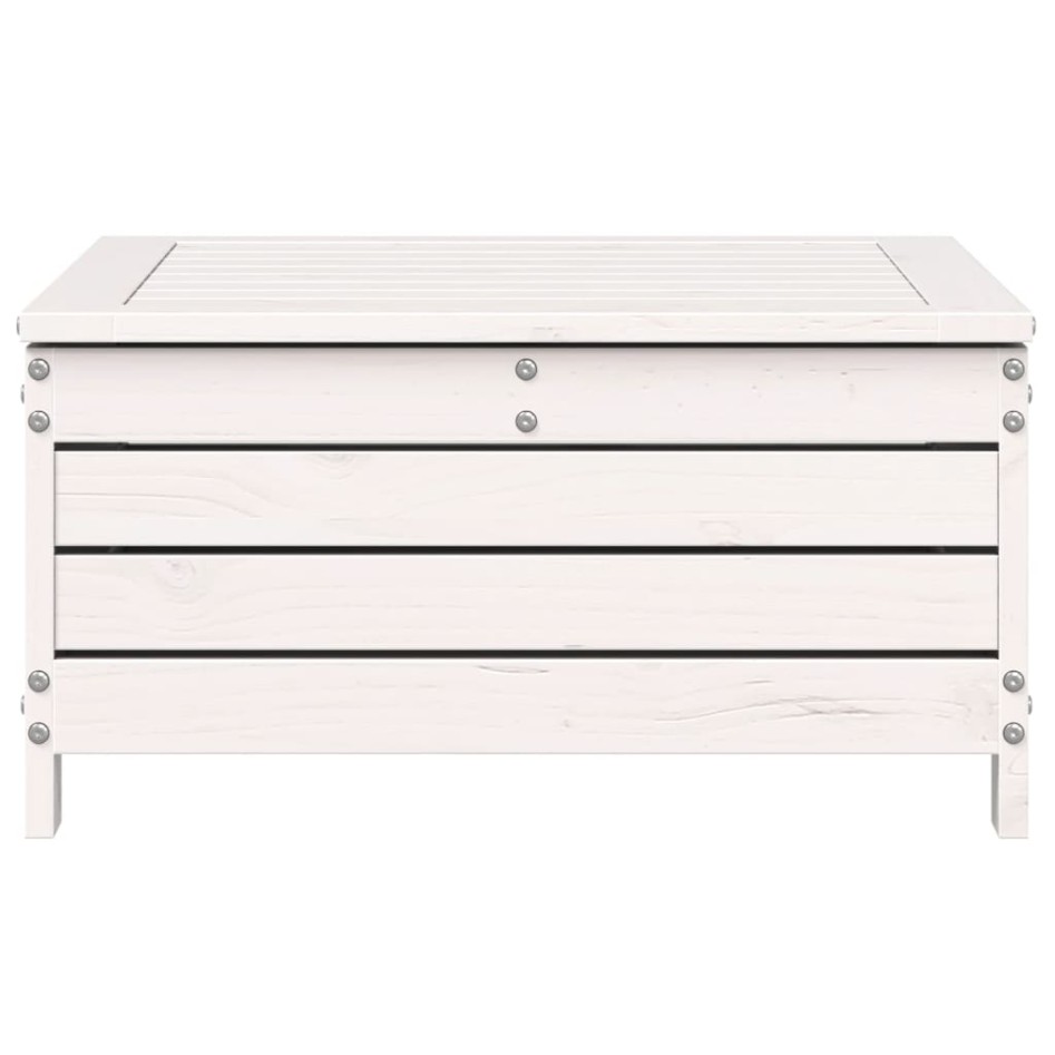 Taburete de jardín madera maciza de pino blanco 62x63,5x32