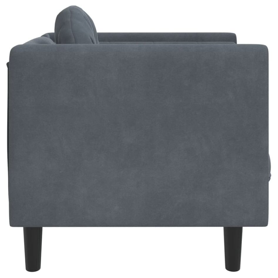 Sillón con cojín terciopelo gris