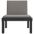 Juego muebles de jardín 3 piezas y cojines PP gris