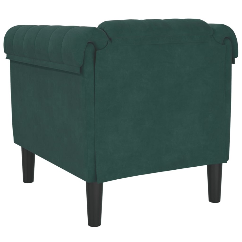 Sillón de terciopelo verde