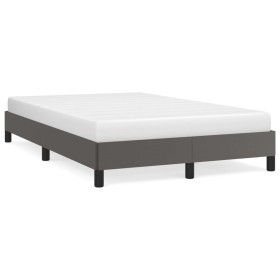 Estructura de cama cuero sintético gris 120x190