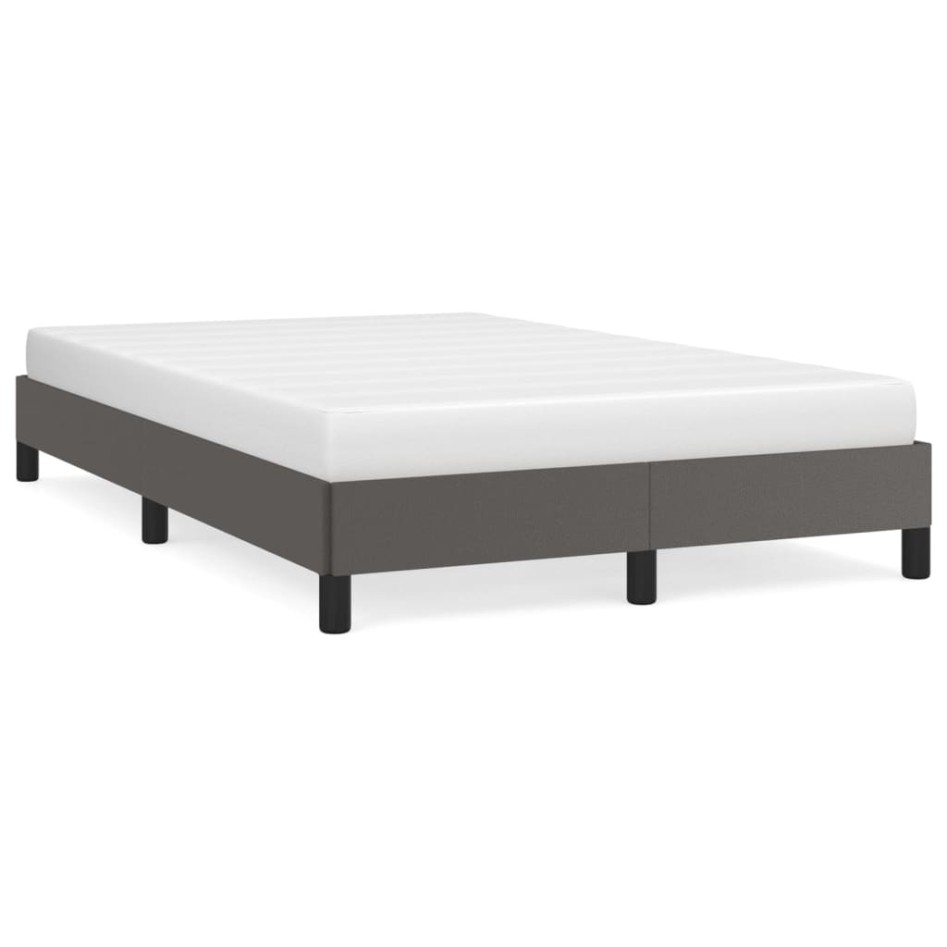 Estructura de cama cuero sintético gris 120x190