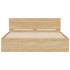 Estructura de cama cabecero y luces LED roble Sonoma 150x200