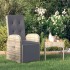 Sillón reclinable de jardín con cojines ratán sintético