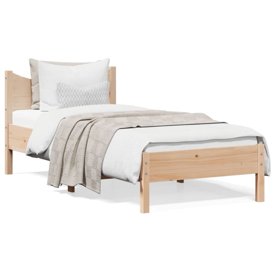 Estructura de cama madera maciza de pino 90x200