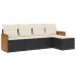 Set de muebles de jardín 5 pzas y cojines ratán sintético