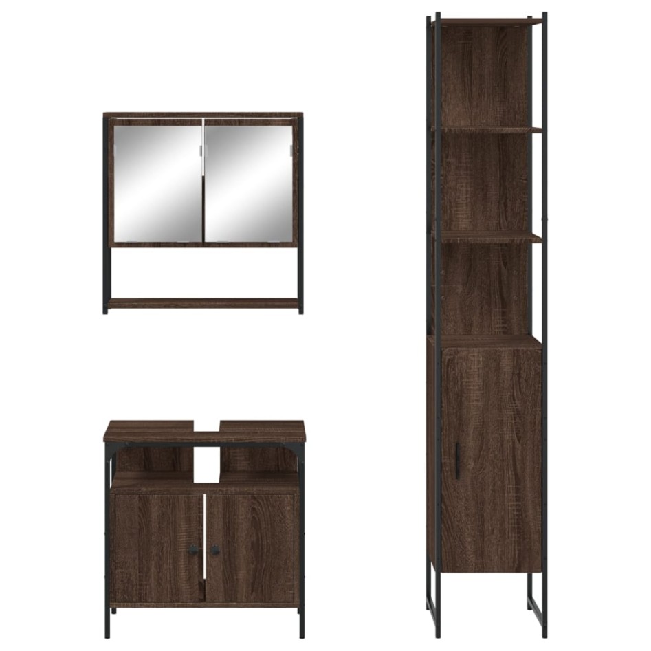 Set de muebles baño 3 pzas madera contrachapada roble