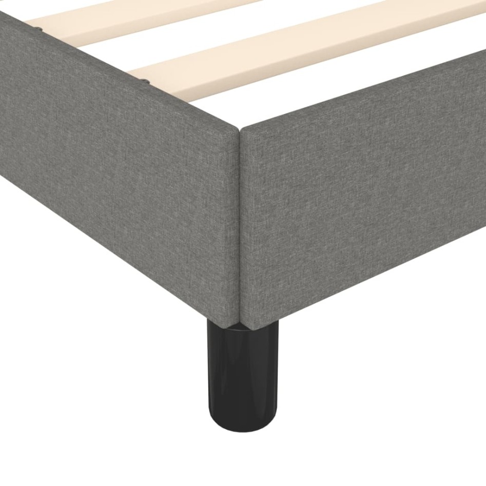 Estructura de cama tela gris oscuro 120x190