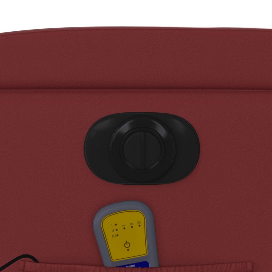 Sillón de masaje reclinable de cuero artificial rojo